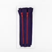 Молния &laquo;Трактор&raquo;, №5, неразъёмная, замок автомат, 18 см, синяя, красная