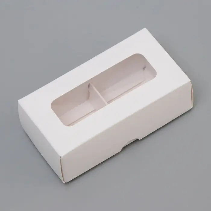 Коробка для 2 конфеты, белая, 10.5&times;5.5&times;3.5 см