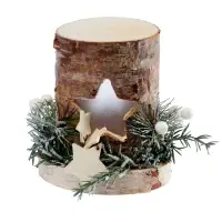 Светодиодная фигура деревянная &laquo;Декоративный пень&raquo;, 1 LED, от батареек AAAx2, свечение тёплое белое