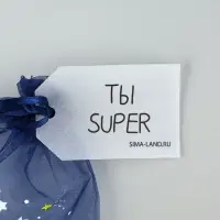 Мешочек подарочный из фатина с термонаклейкой &laquo;Ты Супер&raquo;, 11 х 16 см +/- 1.5 см