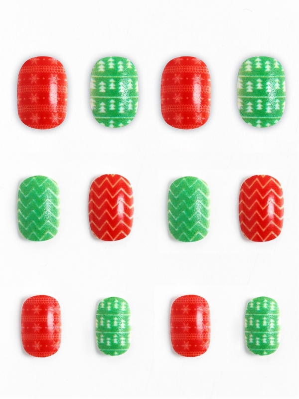 Детские накладные ногти на новый год &laquo;Морозная вьюга&raquo;, 12 шт