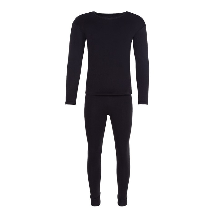 Термобельё мужское НАЧЁС (фуфайка/кальсоны), цвет чёрный, размер 54