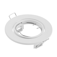 Светильник встраиваемый поворотный, под лампу MR16, круг, металл, белый