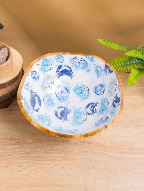 Салатник "Крабы" дерево манго 29х29х11 см