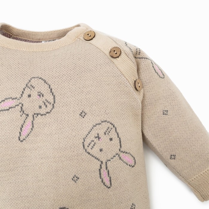 Комбинезон вязаный Крошка Я &laquo;Зайчики&raquo;, рост 80-86 см