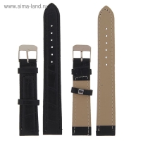 Ремешок для часов "Соломон", 18 мм, экокожа, l-19 см, черный Ремешок для часов "Соломон", 18 мм, экокожа, l-19 см, черный