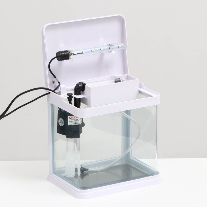 Аквариум SeaStar HX-180F в комплекте: LED-лампа, фильтр, 3,5 л, белый Аквариум SeaStar HX-180F в комплекте: LED-лампа, фильтр, 3,5 л, белый