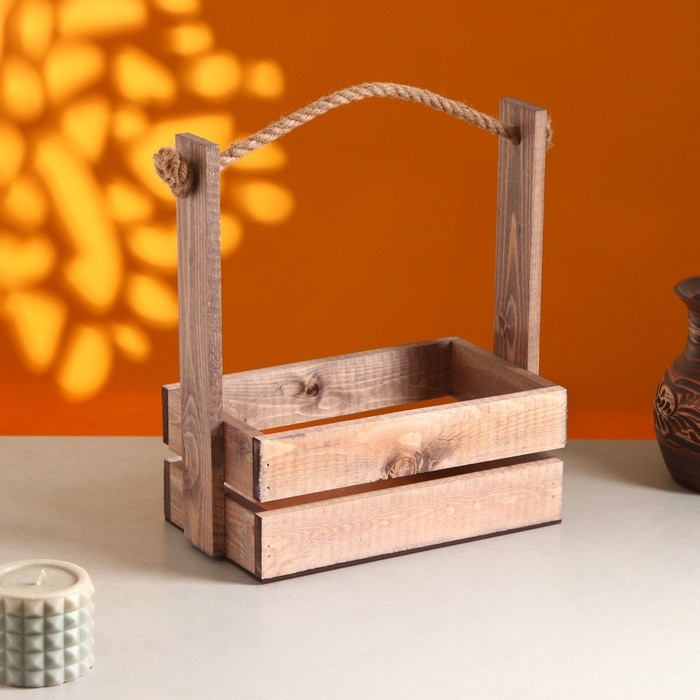 Набор кашпо деревянных 3 в 1 (30.5&times;18.5&times;35; 25.5&times;15&times;30; 20&times;12&times;23) "Аром", Состаренный дуб