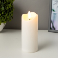 Светодиодная свеча, ночник LED RISALUX &laquo;Классик&raquo; с эффектом живого пламени, от батареек 3&times;AG13, 5&times;5&times;12 см