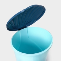 Ведро для мусора, 10 л, с педалью, голубое