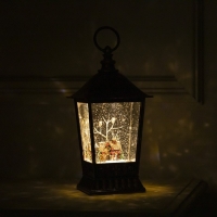 Светодиодная фигура &laquo;Фонарь с домиком&raquo; 12 &times; 24 &times; 12 см, пластик, батарейки ААх3 (не в комплекте), USB, свечение тёплое белое