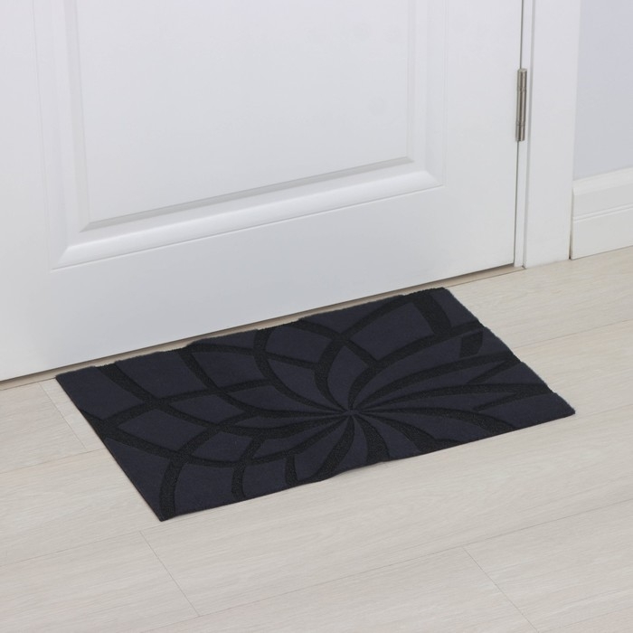 Коврик придверный влаговпитывающий Доляна, без окантовки, 38&times;58 см, цвет синий