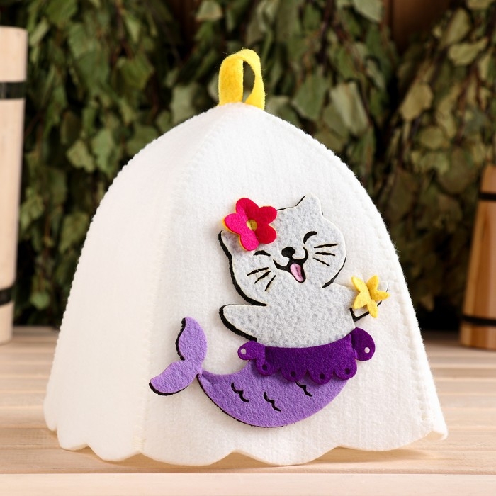 Шапка для бани с аппликацией Шапка для бани с аппликацией "Аттина"