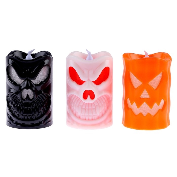 Хэллоуин. Свеча светодиодная «Привидение», цвет МИКС Хэллоуин. Свеча светодиодная «Привидение», цвет МИКС