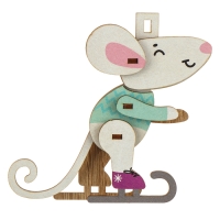 Ёлочная игрушка - подвеска деревянная сборная &laquo;Новый год! Мышонок&raquo;