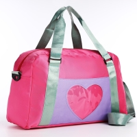 Сумка детская спортивная для девочки &laquo;Сердечко&raquo; 40х25х18, отд на молн, дл ремень, розовый цвет