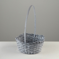 Набор корзин, 19х7,5х9,5/31 см, 22х9х11/34 см, 24х9х11,5/35 см, 3 шт, серые, бамбук