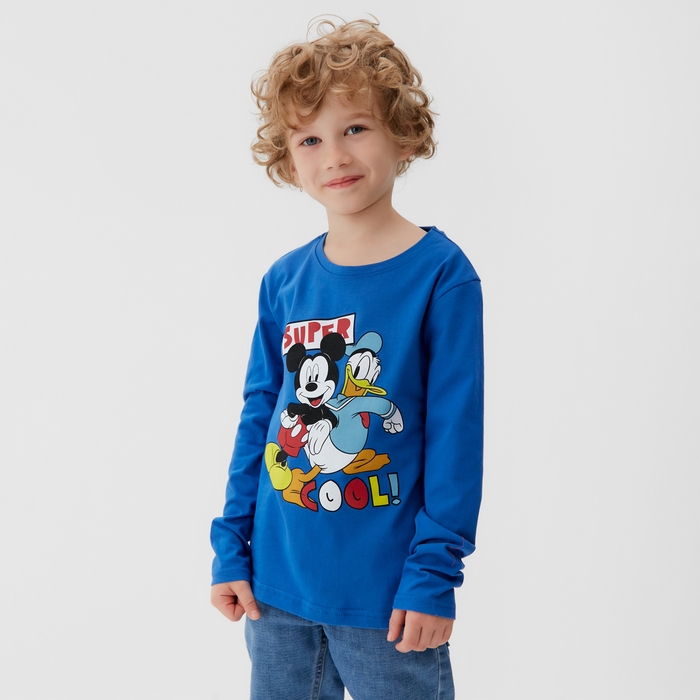 Футболка с длинным рукавом "Микки Маус и друзья", Disney, рост 110-116, синий