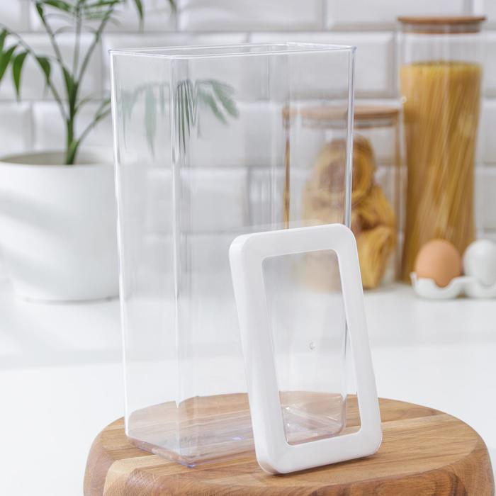 Контейнер для сыпучих продуктов &laquo;Степ&raquo;, 3.2 л, 16&times;10&times;28 см, цвет белый