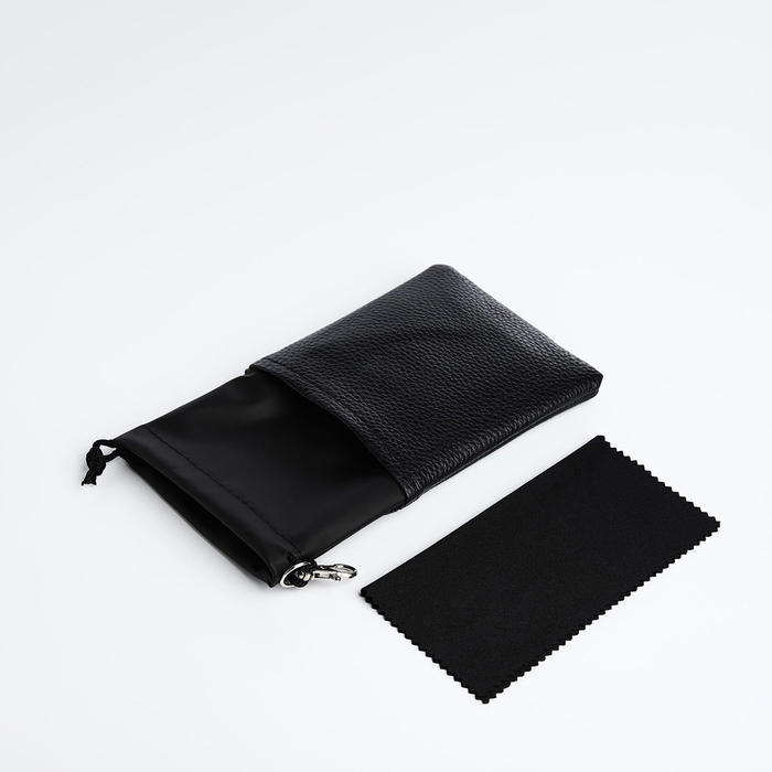 Чехол для очков на затяжке, длина 17,5 см, цвет чёрный Чехол для очков на затяжке, длина 17,5 см, цвет чёрный