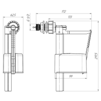 Клапан для бачка "АНИ Пласт" WC5050, боковой, пластиковый Клапан для бачка "АНИ Пласт" WC5050, боковой, пластиковый