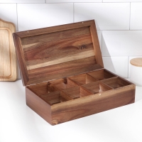 Органайзер для чая и кухонных принадлежностей, 31&times;17,5&times;8 см, 8 ячеек, тропическая акация