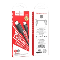 Кабель Hoco X88, Type-C - Lightning, 1 м, быстрая зарядка, ПВХ, чёрный Кабель Hoco X88, Type-C - Lightning, 1 м, быстрая зарядка, ПВХ, чёрный