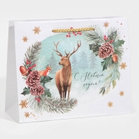 Пакет подарочный новогодний ламинированный &laquo;На лесной опушке&raquo;, MS 23 х 18 х 8 см