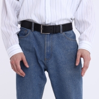 Ремень мужской &laquo;Великан&raquo;, ширина 4 см, винт, пряжка металл, цвет чёрный