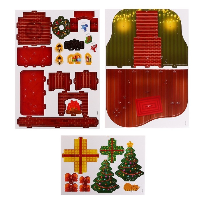 3D Конструктор &laquo;Новогодний камин&raquo;, 29 деталей и гирлянда
