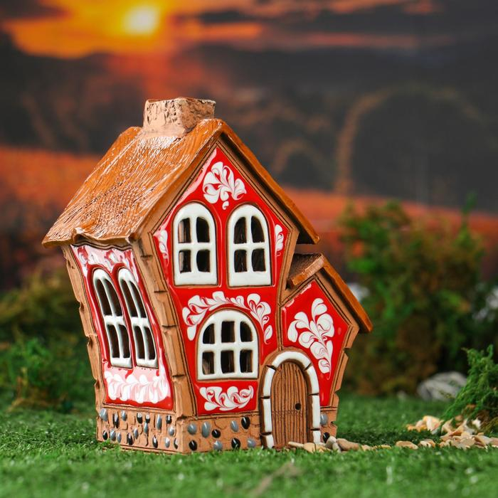 Аромалампа Домик &laquo;Двойной&raquo;, 16 см, ручная работа, микс,