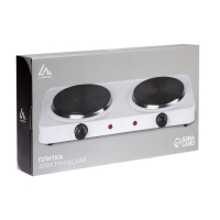 Плитка электрическая Luazon LHP-003, 2 конфорки, 2000 Вт, нагреватель спираль, белая Плитка электрическая Luazon LHP-003, 2 конфорки, 2000 Вт, нагреватель спираль, белая