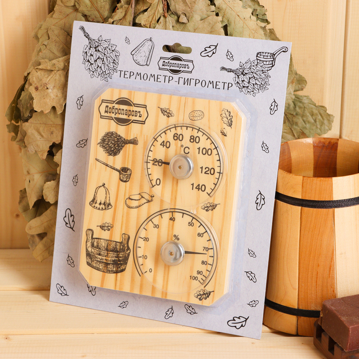 Термометр-гигрометр Термометр-гигрометр "Табличка", дерево