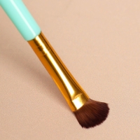 Набор кистей для макияжа, 4 предмета, цвет бирюзовый/золотистый