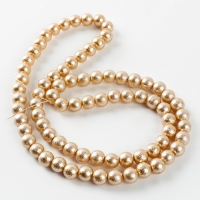 Бусины из стекла, набор 78 шт., размер 1 шт. &mdash; 10 мм, цвет золотой