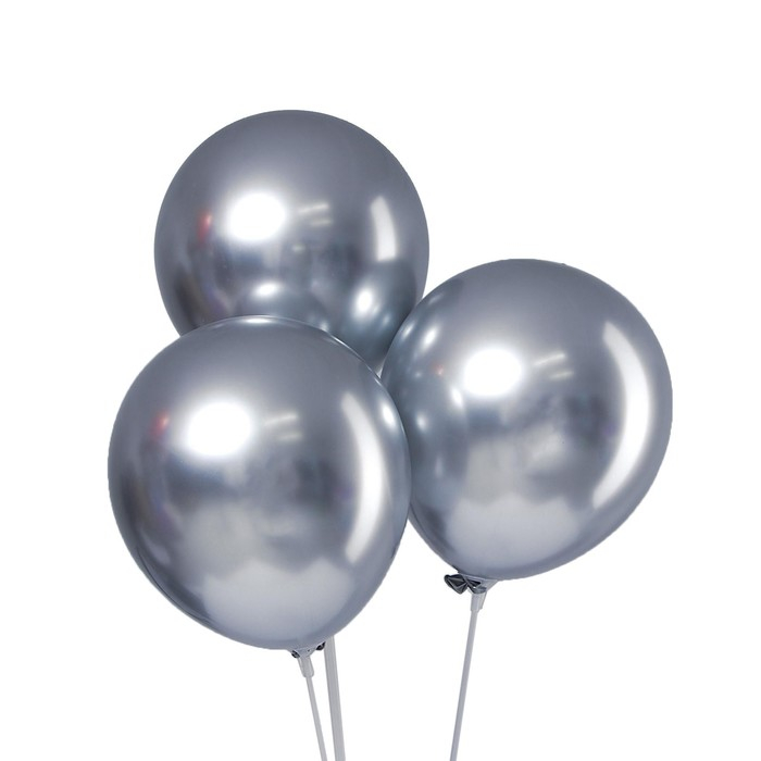 Шар латексный 12 Шар латексный 12" «Хром», металл, набор 50 шт., цвет серебряный