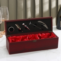 Набор для вина Доляна &laquo;Ла-Манш&raquo;, 6 предметов: кейс для бутылки, каплеуловитель, кольцо, штопор, термометр, пробка