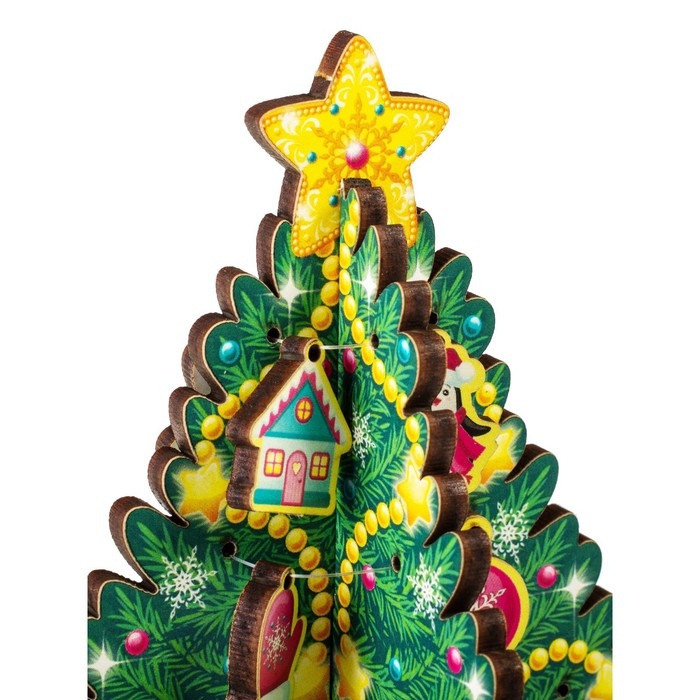 Модель из дерева &laquo;Ёлка сборная. Игрушки ассорти&raquo;