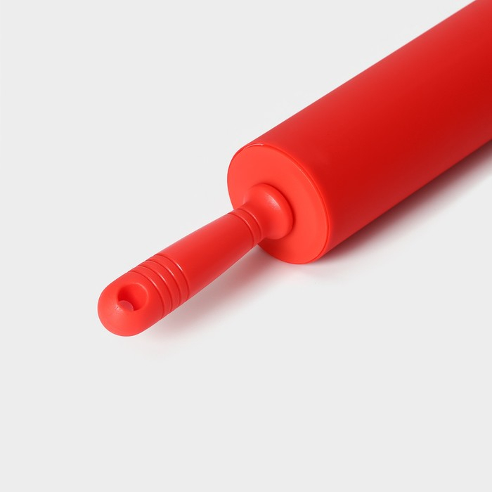 Скалка Доляна &laquo;Севилья&raquo;, 52&times;6,5 см, рабочая часть 27,5 см, цвет красный