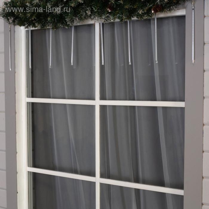 Гирлянда &laquo;Сосульки&raquo; 2.5 &times; 0.3 м, IP65, прозрачная нить, 192 LED, свечение зелёное с эффектом стекания, 12 В