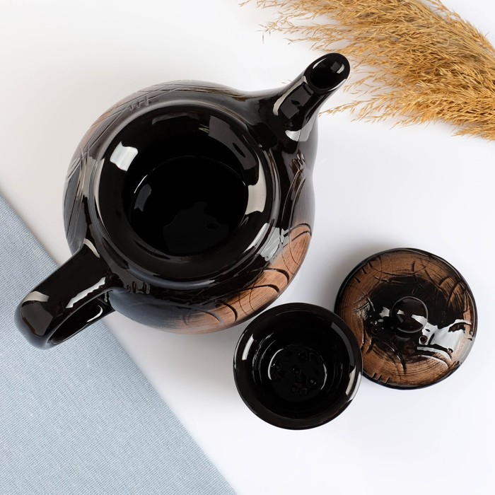 Чайник Чайник "Уют" с вкладышем, 1л / 14х15,5см, старина