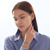 Браслет оберег &laquo;Глазик&raquo; черепашки, цвет голубой в серебре, 6 см