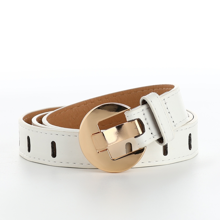 Ремень женский, ширина 2,5 см, пряжка металл, цвет белый