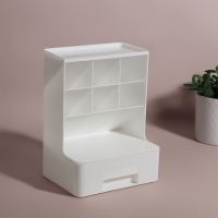 Органайзер для хранения, 6 секции, 1 ящик, 24 &times; 14 &times; 18 см, цвет белый