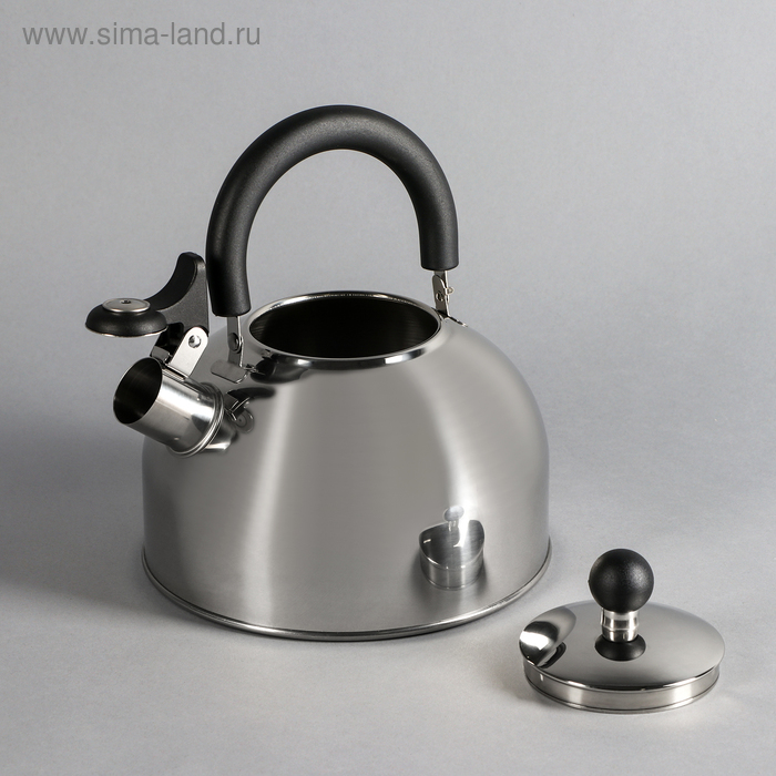 Чайник из нержавеющей стали со свистком, 2,5 л, капсульное дно, индукция