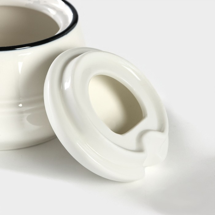 Сахарница фарфоровая с ложкой Magistro &laquo;Морской бриз&raquo;, 250 мл, цвет белый