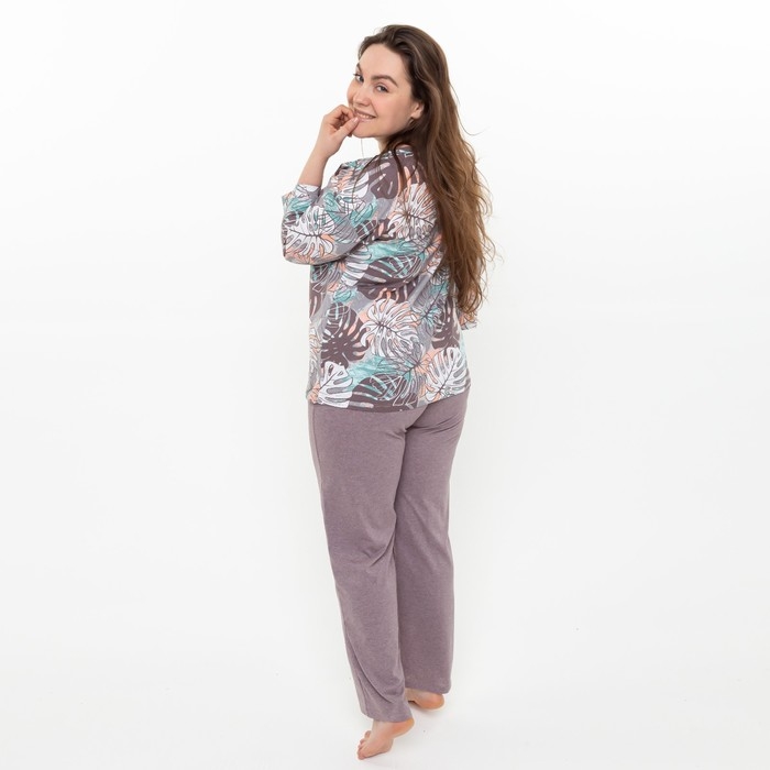 Костюм (лонгслив, брюки) женский &laquo;Оазис&raquo; цвет светло-коричневый, размер 46