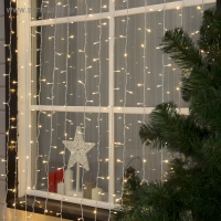 Гирлянда &laquo;Занавес&raquo; 2 &times; 6 м, IP44, УМС, белая нить, 1440 LED, свечение тёплое белое, 220 В