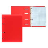 Тетрадь на кольцах A5 120 листов в клетку Calligrata Красная, пластиковая обложка, блок офсет Тетрадь на кольцах A5 120 листов в клетку Calligrata Красная, пластиковая обложка, блок офсет