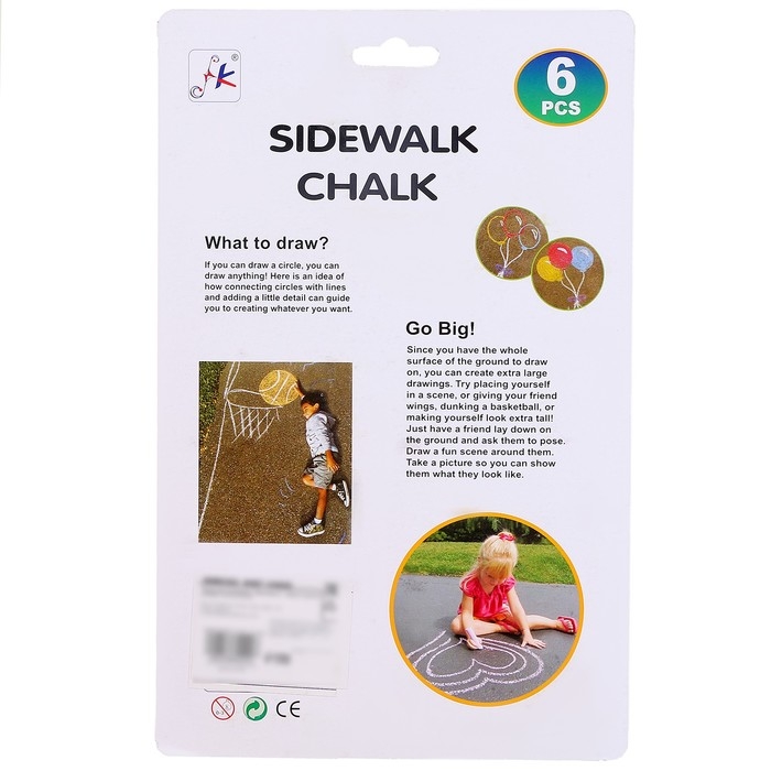 Мелки для рисования &laquo;Карандаши&raquo;, набор 6 цветов, размер 1 шт. &mdash; 2,5 &times; 10 см